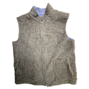 Lanart alpaca vest women Medium reversible gray blue BOHO hiking EUC